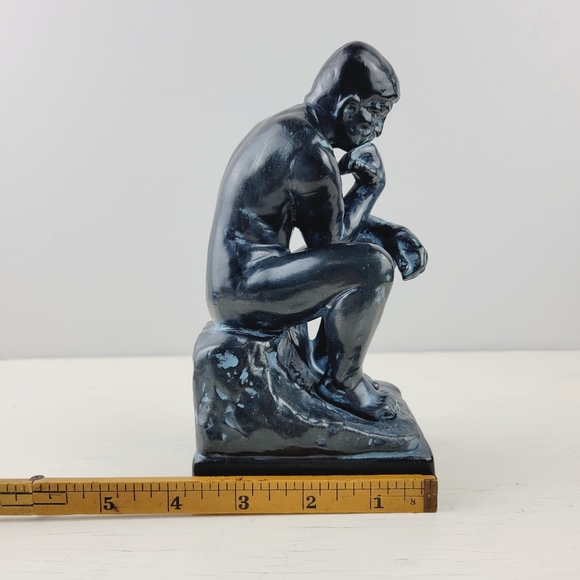 Rare Vintage Inarco Japan Resin “The Thinker” Man Rodin Statue Inspired Art Deco - Picture 11 of 14